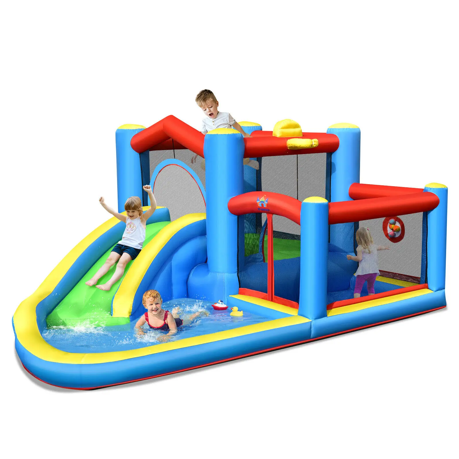 Costway Inflatable Kids Water Slide Outdoor Indoor Slide Bounce Castle (without Blower)