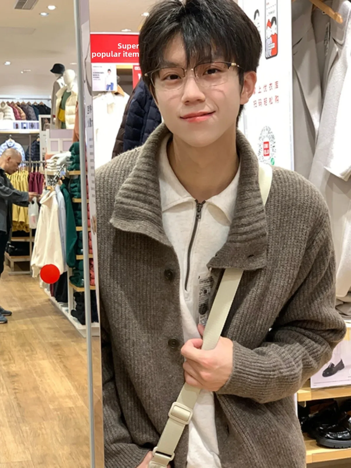 

Мужской вязаный свитер с высоким воротником, осенне-зимний, в японском стиле, модный, для подростков, вязаный кардиган без застежек