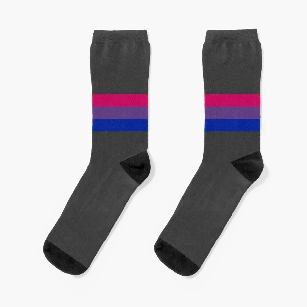 

Bi Pride Flag Horizontal Stripes Socks with print Rugby funny gifts Man Socks Women's