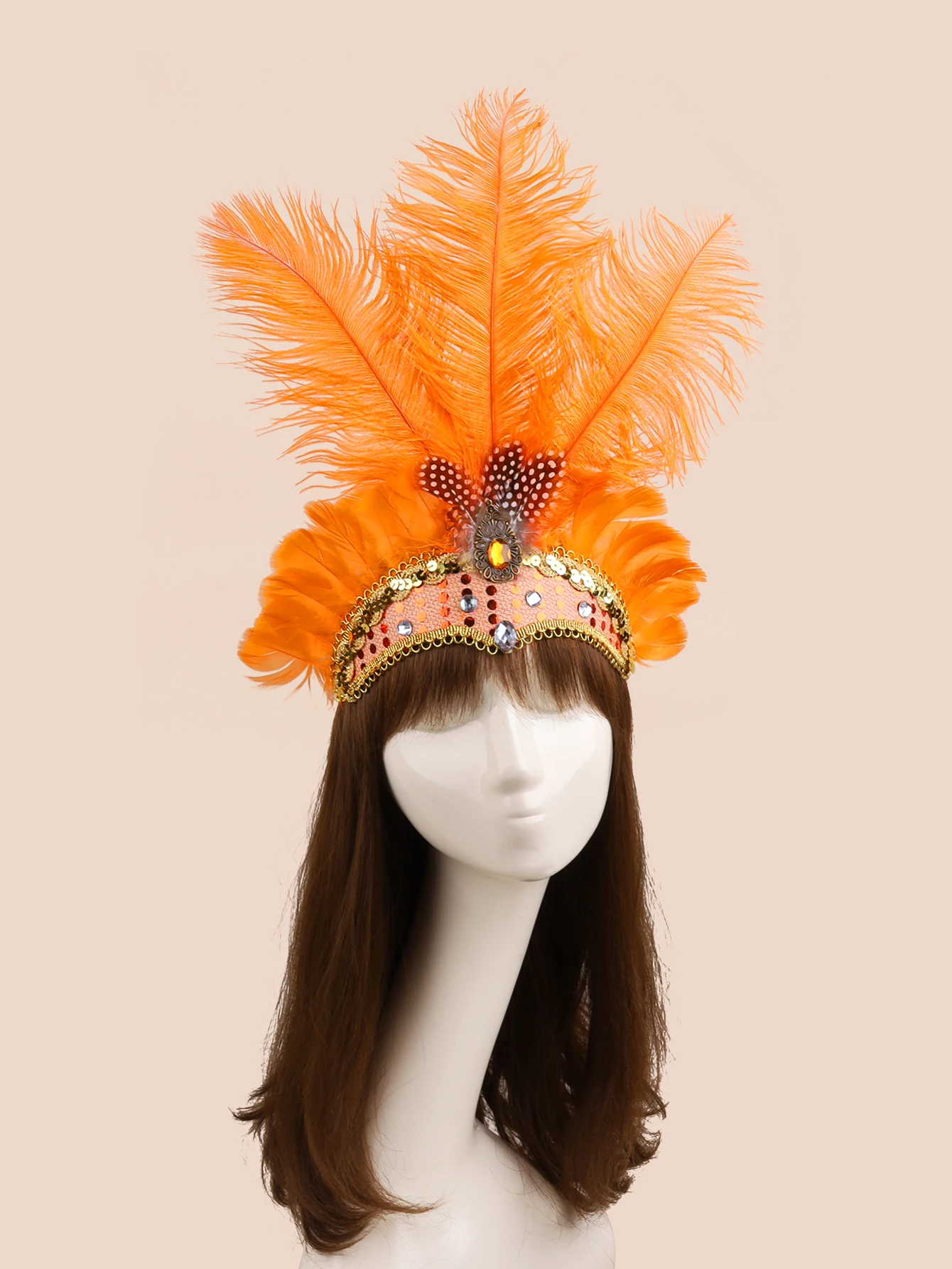 Carnaval Veer Hoofddeksel Kerst Showgirl Hoofdband Hoofdband Hawaii Halloween Haarbanden Veren Hoofdtooi Haaraccessoires