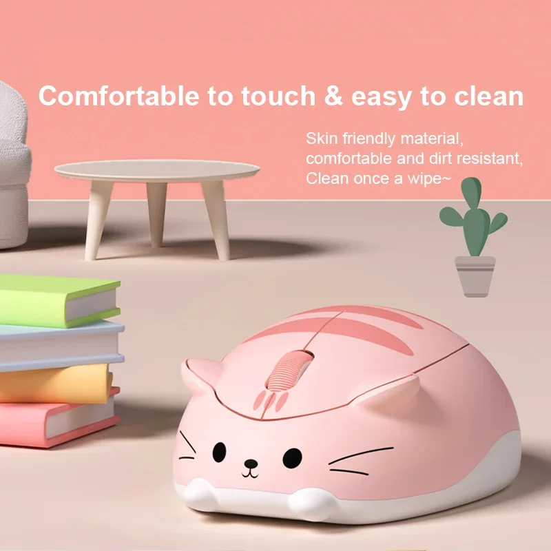 

Cute Calico Kitten Wireless Mouse Creative Designed Lucky Cat Ergonomic Optical Ergonomic Silent Mice For PC Laptop Computer