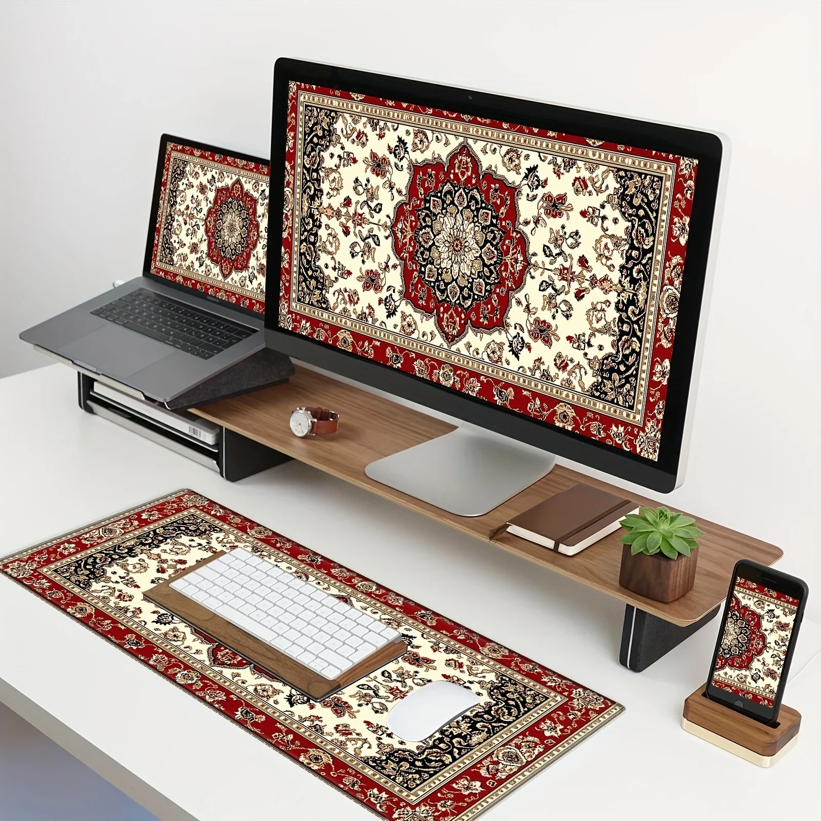 Red Bose style mouse Pad Retro durable rubber non-slip office game carpet Computer desktop accessories Table mat multiple models