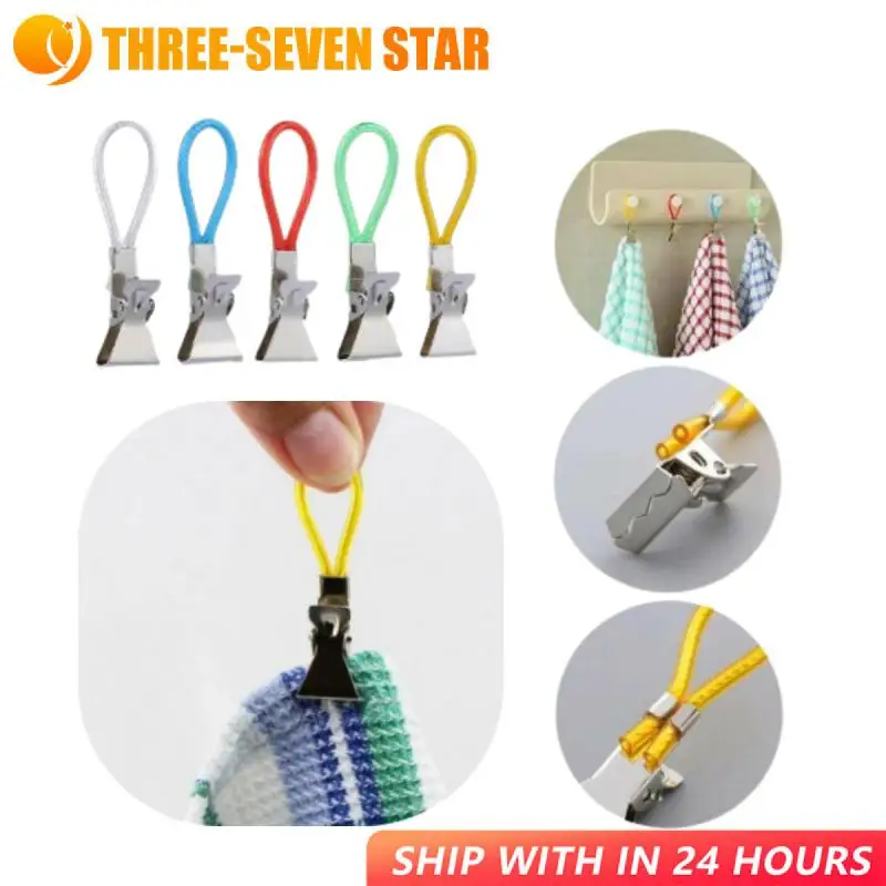 

5Pcs Household Towel Hanging Clips Clip On Hooks Loops Hand Towel Hangers Hanging Clothes Pegs Kitchen Bathroom Organizer