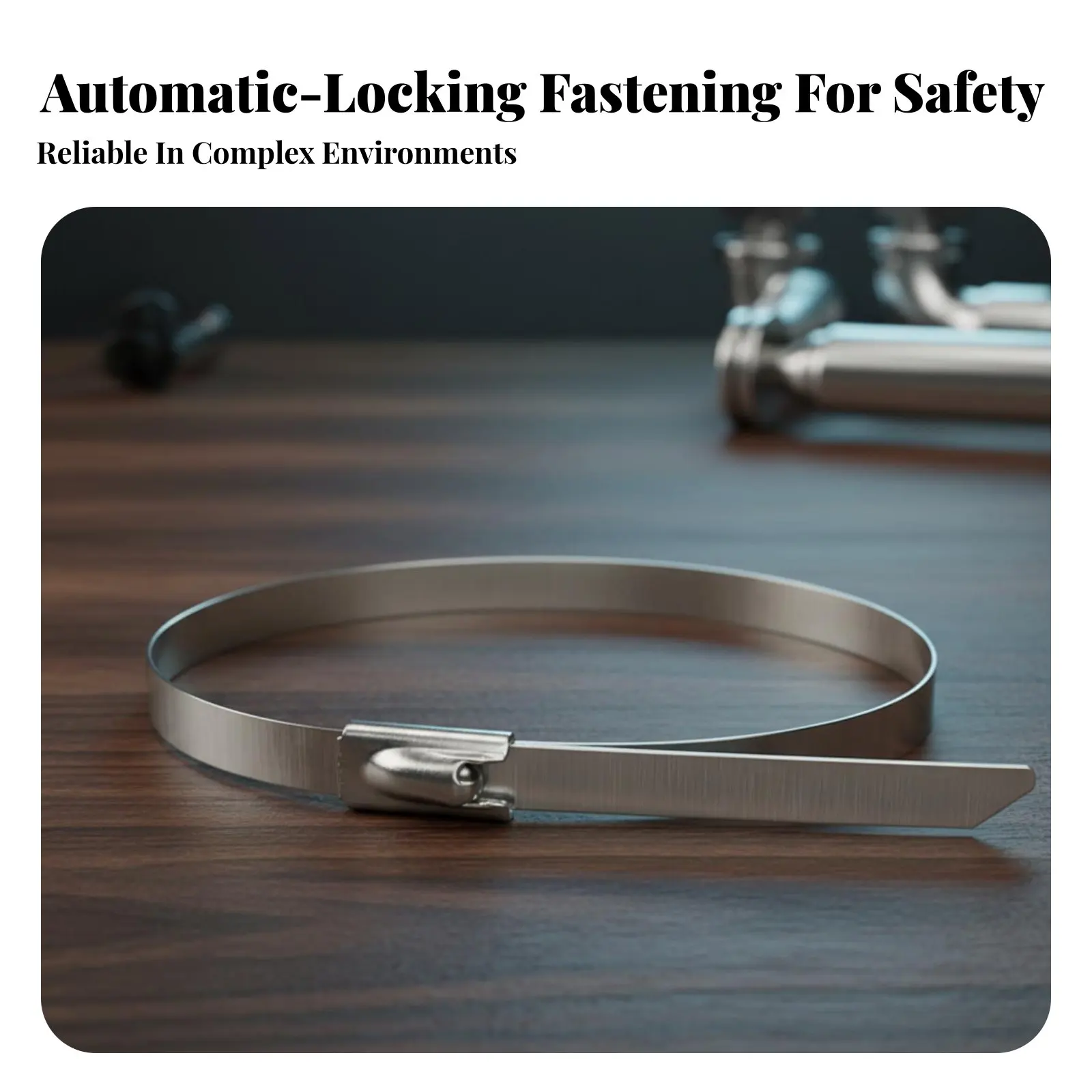 Stainless Steel Wire Tie Automatic-Locking Metal Tie 304 Steel Bundling Strap High Tensile Strength for Outdoor