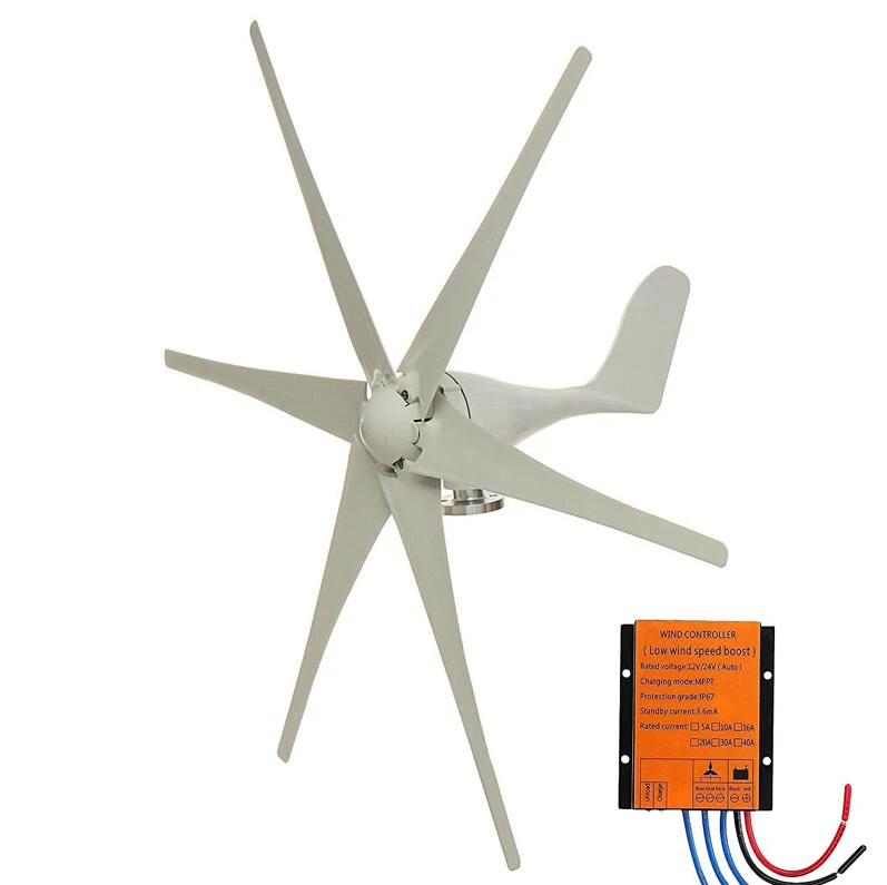 1kw 1.5kw wind generator turbine 800W 1000W 1500W 6 blades permanent magnet generator solar wind turbine home use