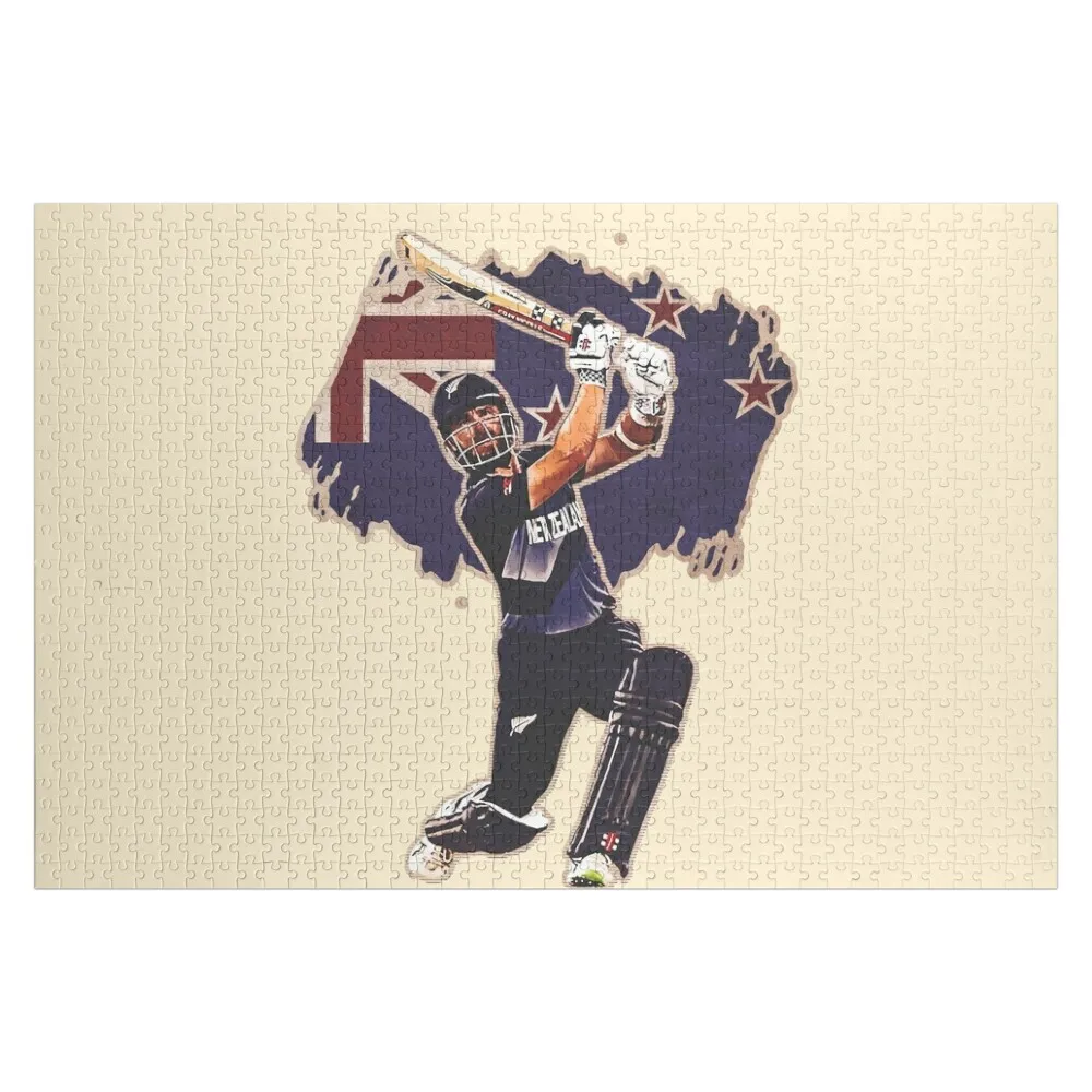 

Kane Williamson - New Zealand Cricket Player - Batsman - Retro T20 Jigsaw Puzzle Personalised Puzzle