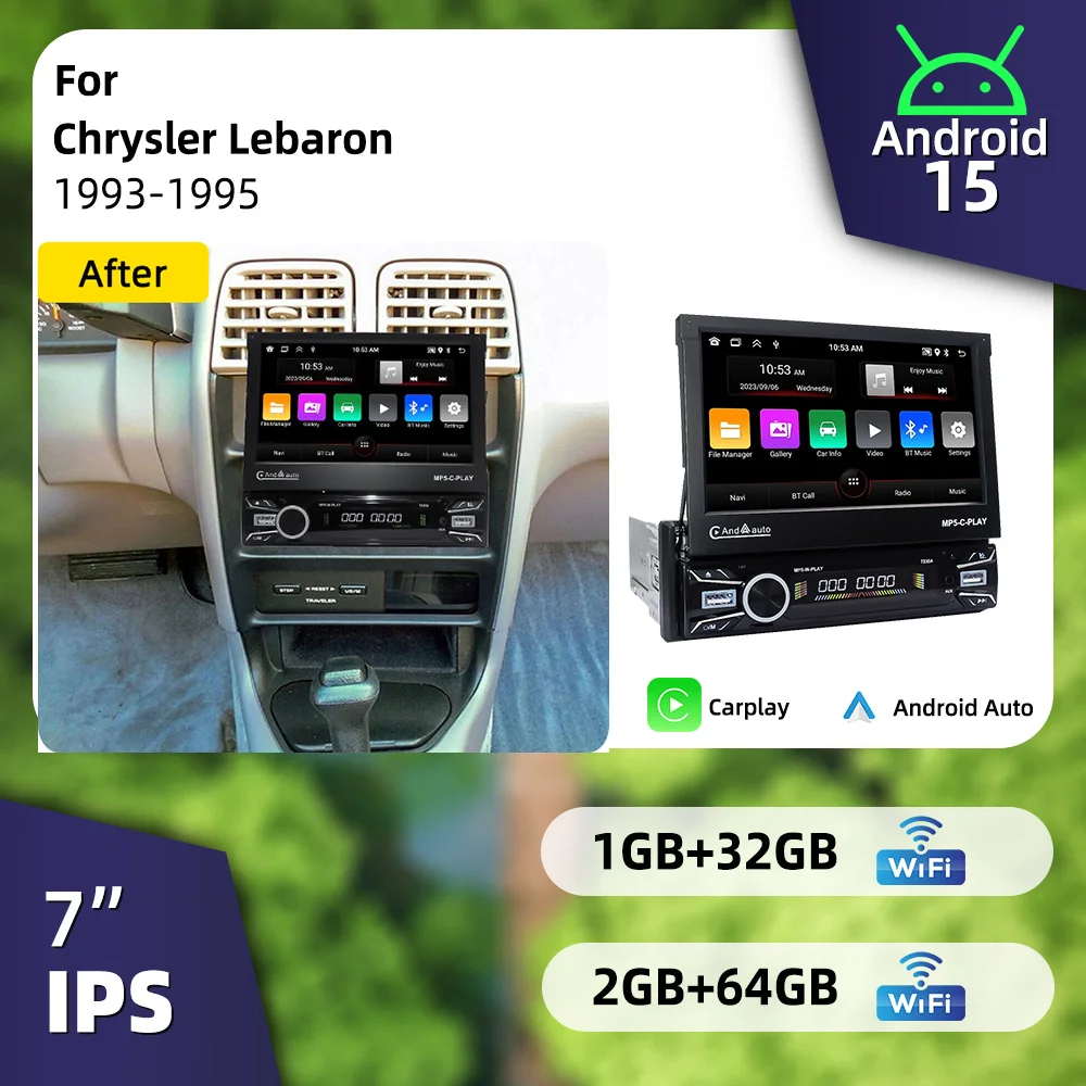 1Din Telescopic Car Screen Stereo 7