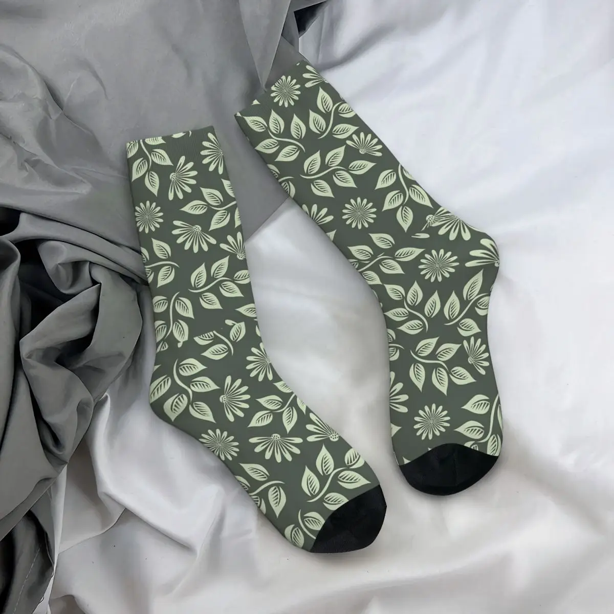 

All Seasons Crew Stockings Floral Spring Flower Plant Pattern Socks Casual Long Socks for Men Women Valentine's Day Gifts