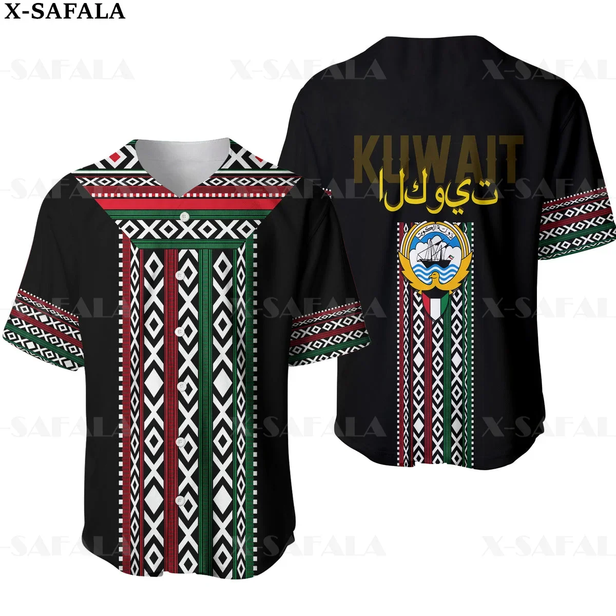 Kuwait COAT OF ARMS Love Country Flag 3D Printed Baseball Jersey Shirt Men's Tops Tee Oversized Streetwear-7