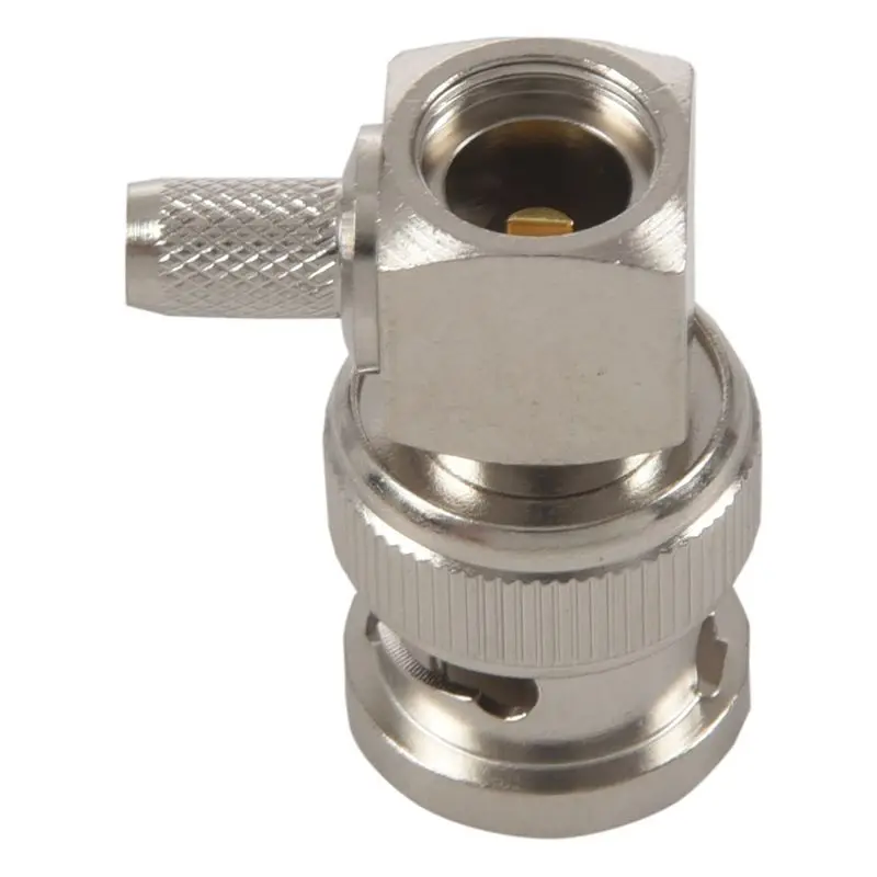 Daily Sale 5X BNC Male Plug Right Angle Crimp For RG58 RG400 RFC195 RF Coax Adapter Connector,Silver