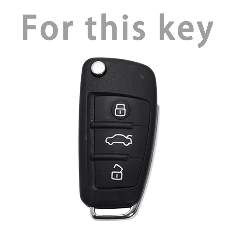 3 Buttons Folding TPU Car Key Cases for Audi A1 A3 A6 Q2 Q3 Q7 TT TTS R8 S3 S6 RS3 RS6 Remote Control Key Protector Cover