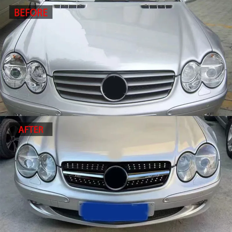 Front Grille Grill For Mercedes-Benz SL Class R230 SL500 SL550 SL600 2007 2008 2009 ABS Tuning Grills Body Kits