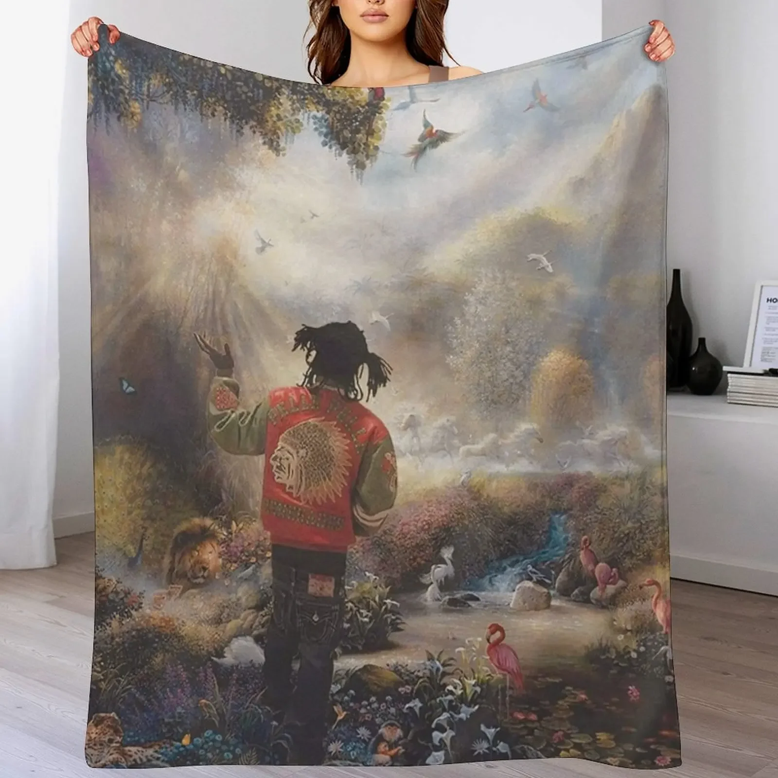

Chief Keef Garden of Eden Throw Blanket Polar Furrys Blankets For Sofas cosplay anime Blankets