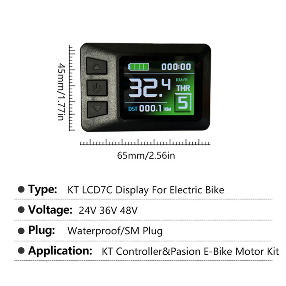 Ebike Controller And Lcd For KT‑LCD7C Display Panel And 22A Controller 24/36/48V Kit Bike Modified Electric Booster Accessories