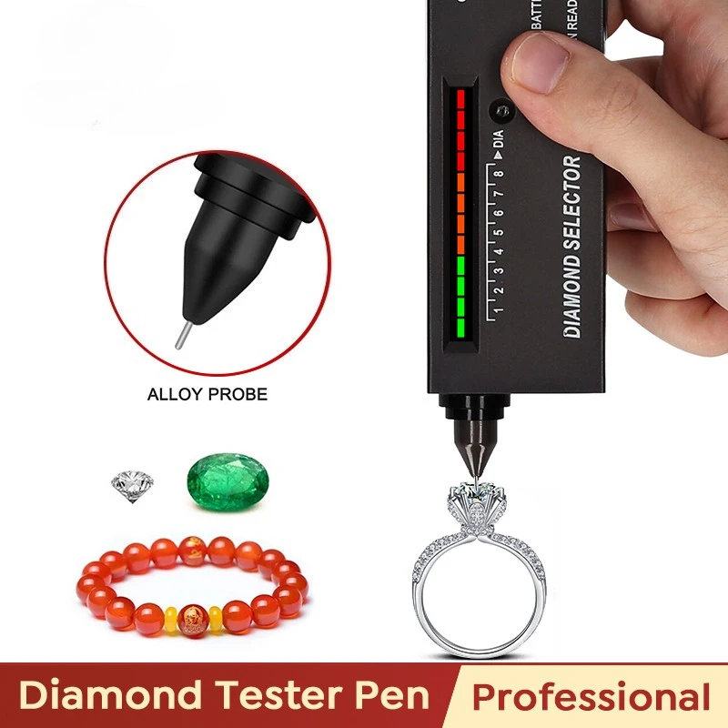Professional High Accuracy Diamond Tester 2 Round Moissanite Loose Stone 4 Claws Gems Prong Holder Selector Jewelry Tool Tweezer