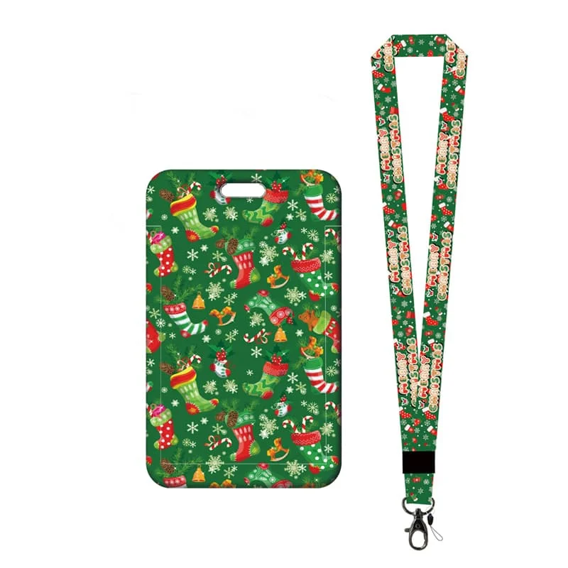 Weihnachten Gnome Kartenhalter Lanyard Schlüsselanhänger Yule Tür Kartenetui Umhängeband Chrimbo ID Ausweishalter Schlüsselzubehör – Detail 14