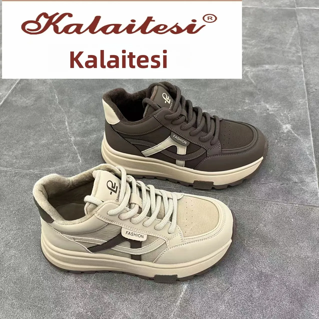 

Kalaitesi Зимняя модная удобная легкая дышащая повседневная женская подошва из искусственной кожи с низким верхом на плоской подошве из искусственной кожи на подкладке