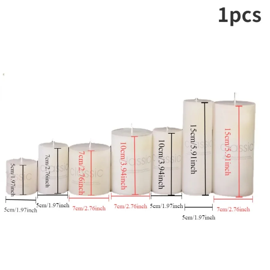 

1pc White Candle Home Emergency Candle, White Pillar Wax, Smokeless And Odorless, For Home Lighting, Church Lighting Candles