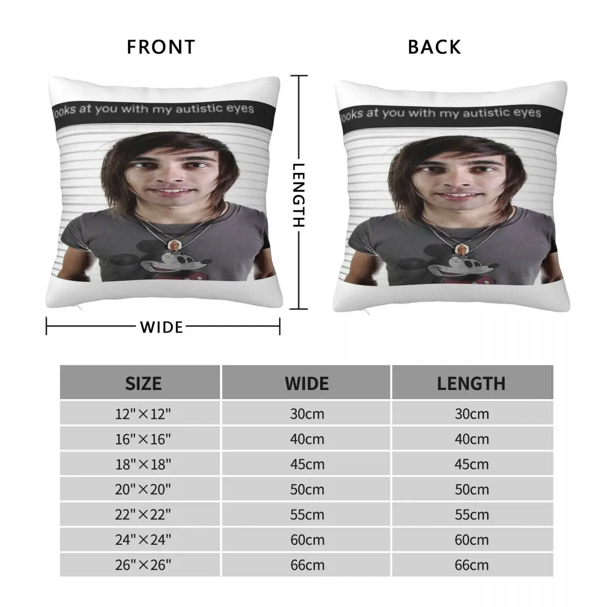 Vic Fuentes Pierce The Veil Autistic Square Pillowcase Polyester Linen Velvet Printed Zip Decor Home Cushion Cover