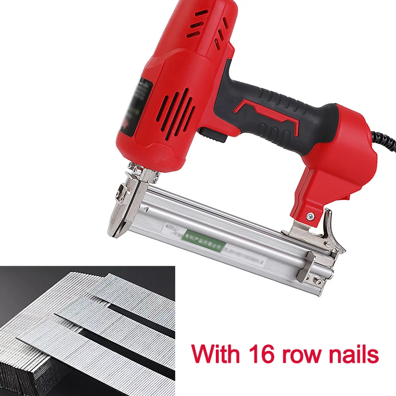 Electric Nailer Stapler With Nail 2600W Furniture Staple Gun For Wood Frame Carpentry Woodworking Construction Electric Tool F30