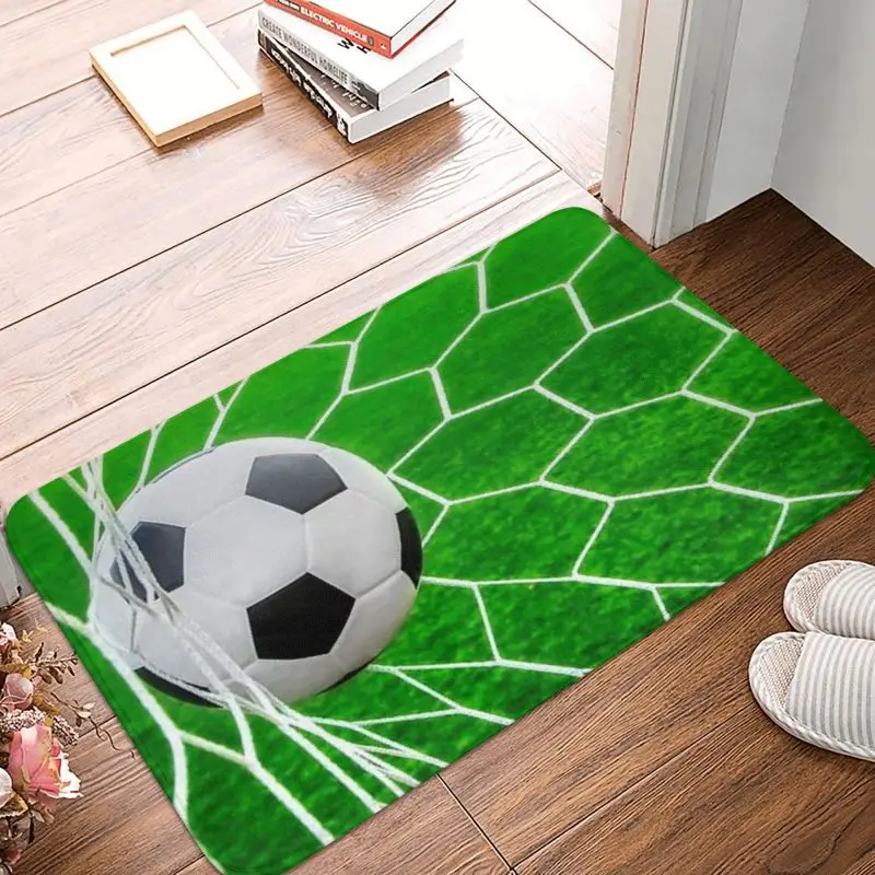 Custom Football Pattern Front Floor Door Entrance Mat Outdoor Soccer Ball Bath Kitchen Doormat Toilet Carpet Rug