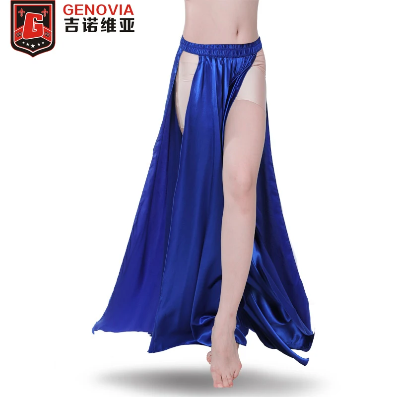 Performance Belly Dance Costume Saint Skirt 2-sides Slits Skirt Sexy Women Oriental Belly Dance Skirt Female Dance Clothes