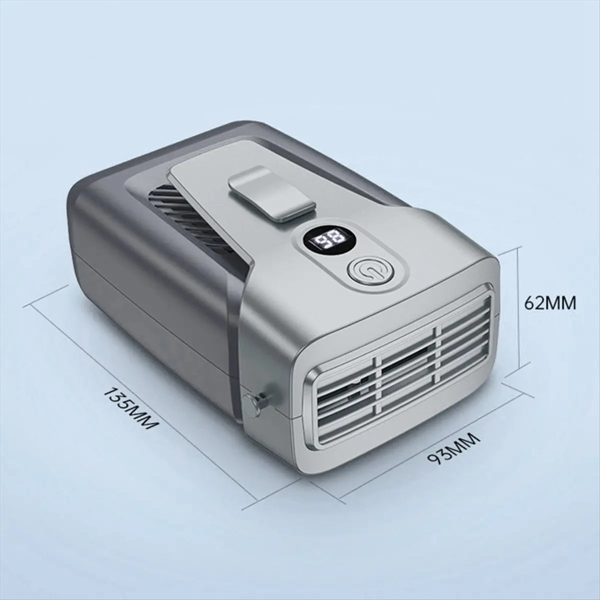 A26Z USB Handheld Fan Clip-on 3.7V/1.2A Small Air Conditioner Bladeless 12000mAh Power Bank 3-Gear Wind Mute Blue