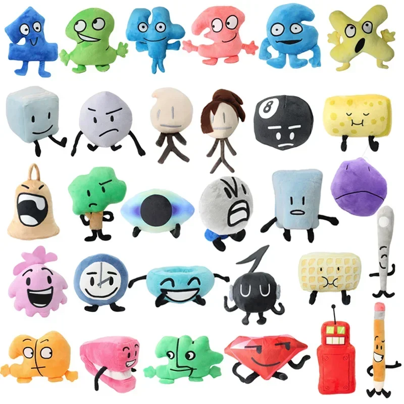 

60 Style Battle For Dream Island Plush Toy BFDI One Two Four X Six Clock Button Waffle Ball Fan Plushie Pillow Stuffed Doll Gift