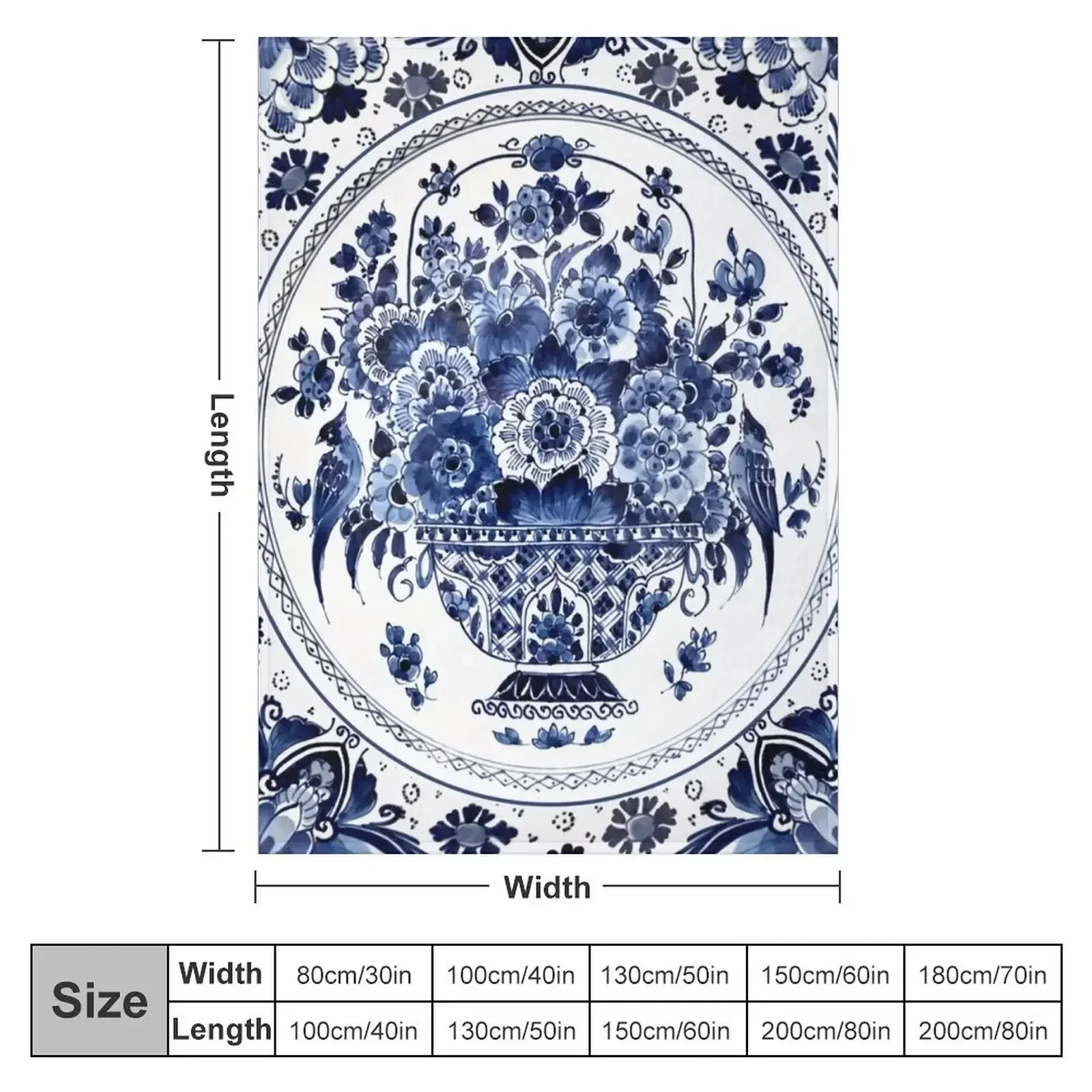 New Royal Delft Blue Flower Basket Throw Blanket manga Heavy Blankets