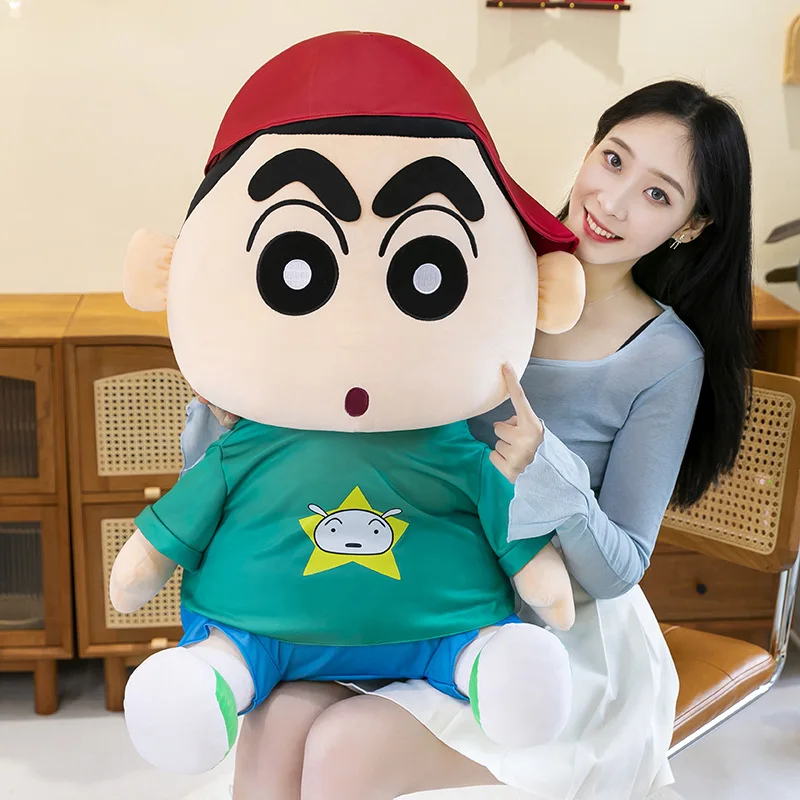 Kawaii الكرتون هوديي تلوين شين تشان ألعاب من نسيج مخملي محشوة دمية لطيف الاطفال عيد الميلاد هدية عيد الميلاد وسادة محبوب لينة للأطفال #3