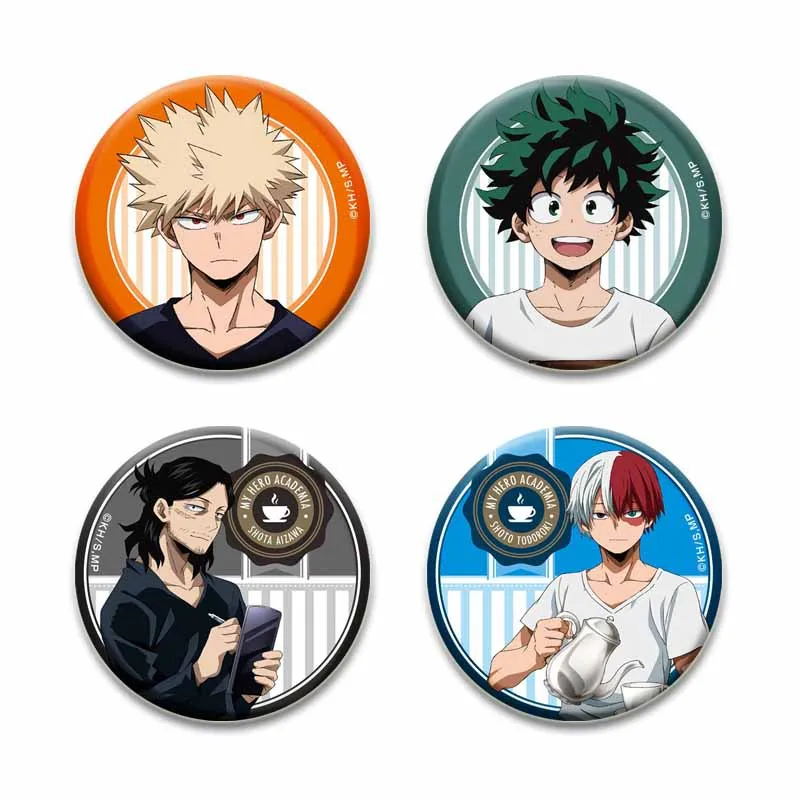 Anime Character All Might Midoriya Izuku Todoroki Shoto Bakugou Katsuki Cute Cartoon Badge Handmade Tinplate Brooches Gifts