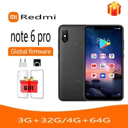 Globalny rom Xiaomi Redmi Note 6 Pro Snapdragon 6366,26 cali 2280x1080 pikseli 4000 mAh smartfon używany telefon