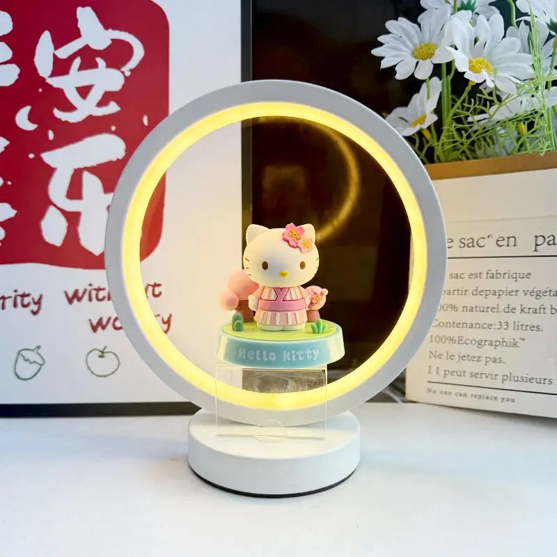 سانريوس مرحبا كيتي ضوء الليل الإبداعية الكرتون الجدول مصباح موضة جديدة Kawaii ضوء دافئ رائجة البيع Ins غرفة نوم هدية مزخرفة