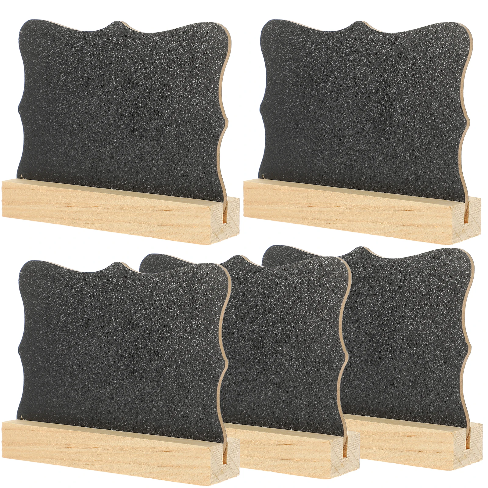 

5pcs Double Sided Blackboard Mini Wood Chalkboards Rectangle Small Signs Home Office Hotel Party Table Accessories