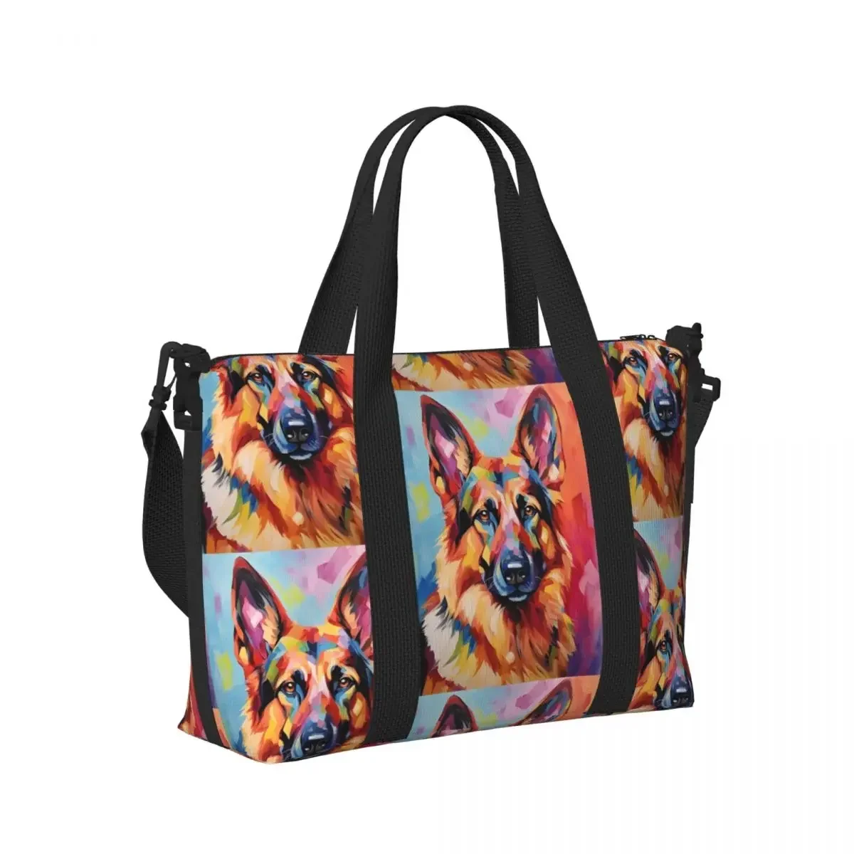 

German Shepherd Beach Travel Bag Large Capacity Tote Bags for Gym Sport Women Shopping Duffle Shoulder Bag