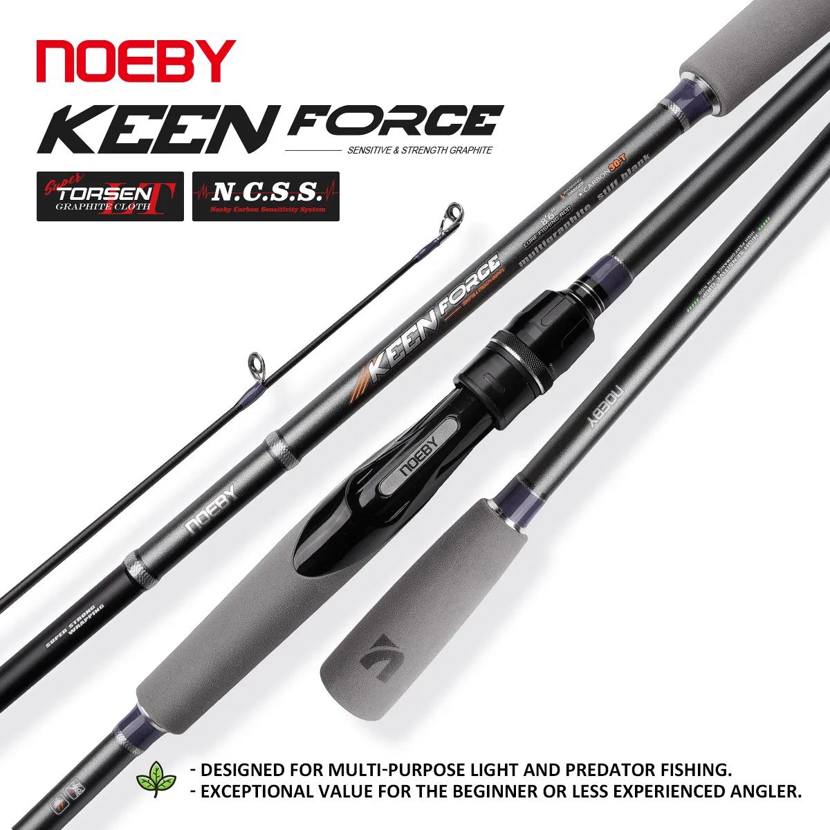 NOEBY Keen Force 2,04m 2,24m 2,29m 2,52m 2,59m 2,75m 2,9m Mehrzweck-Spinnrute Leichte Predator-Eging-Rockfish-Angelrute