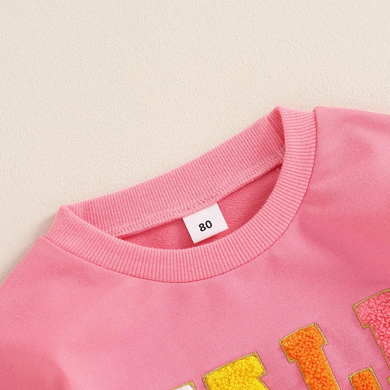 Sudadera con capucha para bebé, manga larga, cuello redondo, letras bordadas, ropa de otoño para niñas y niños