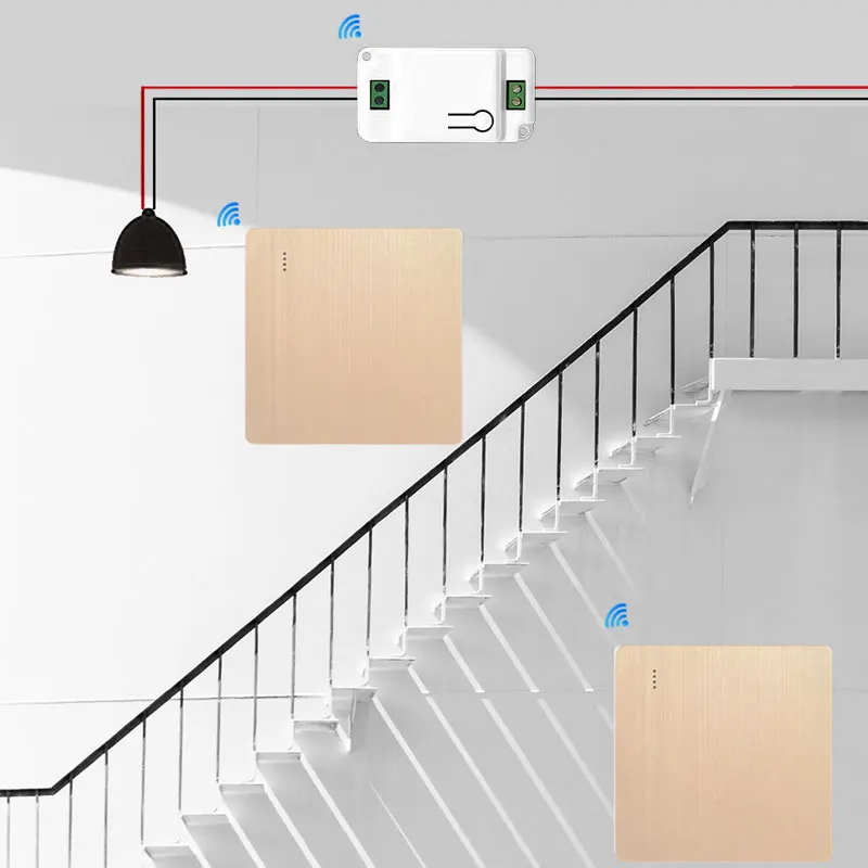 AXUS 1/2/3 GANG RF 433Mhz Wireless Wall Switch 86 Wall Panel Transmitter Safety Switch AC 110V 220V Relay Interruptor Light Lamp