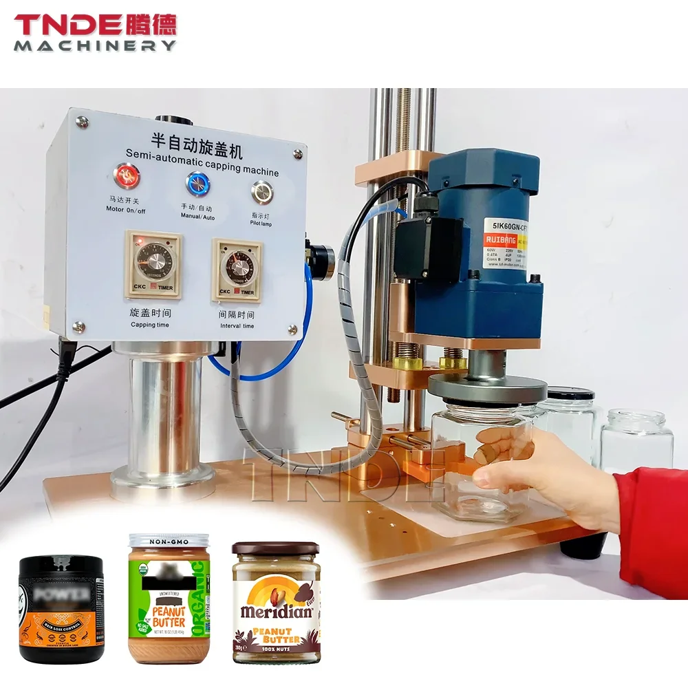 

Trading Products 2024 New Arrivals Semi Automatic Screw Locking Machine Tabletop Electric Bottle Cap Jar Capping Machine