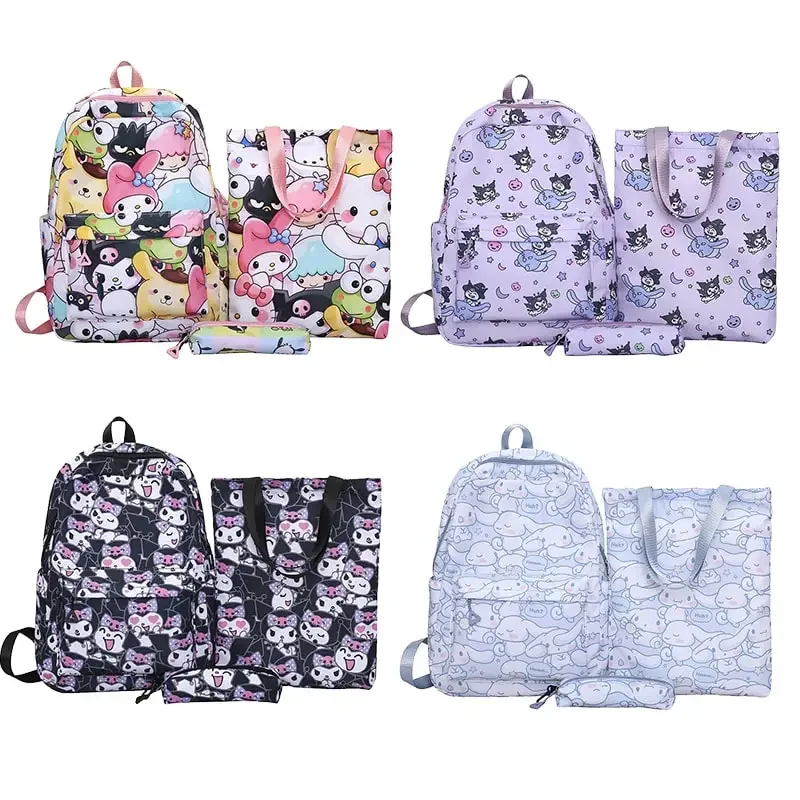 

3pc Sanrioed Anime Slanting Backpack Hello Kitty Kuromi My Melody Cinnamoroll Pom Purin Pochacco Cartoon Cute Shoulder Bag Gift