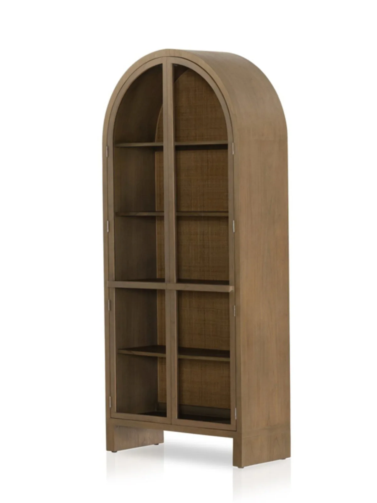 

Side cabinet oak wine cabinet Nordic light luxury old display cabinet arched bookcase high-end villa