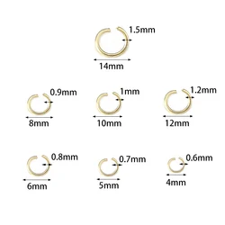 50-200Pcs/Lot Iron Open Jump Ring Connectors 4/6/7/8/9/10/15mm Dia Round Gold Color Split Rings For DIY Jewelry Making Findings