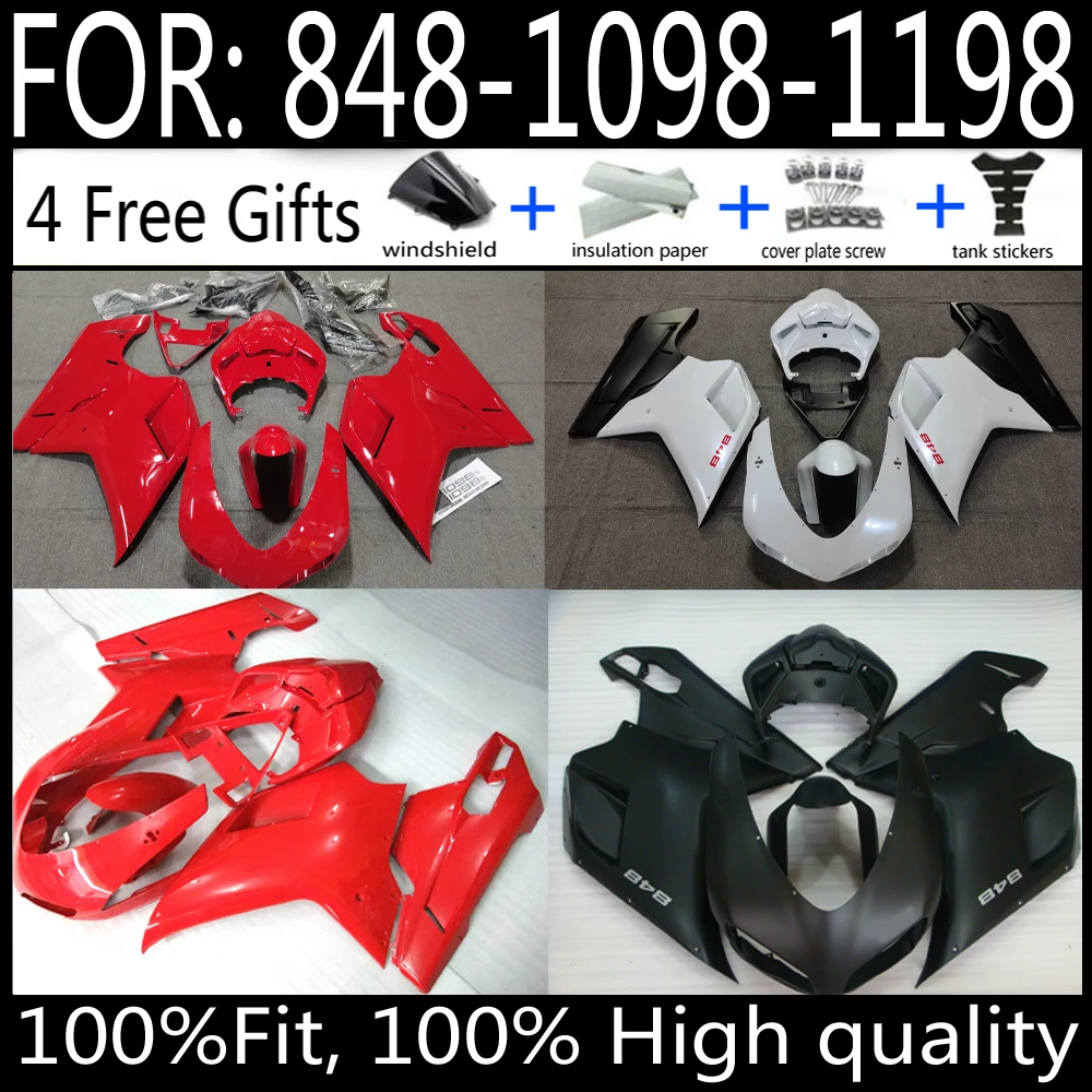

Motorcycle Fairing Set Body Kit Plastic For DUCATI 1198 1098 848 2007 2009 2010 2011 2012 Accessories Injection Full Bodywork