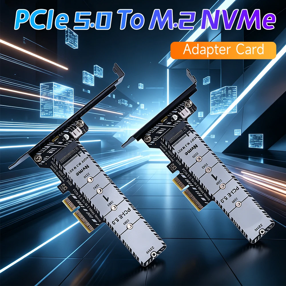 

Адаптер-карта PCIe 5.0 для M.2 NVMe с полноразмерным/низкопрофильным кронштейном для SSD 2230/42/60/80/110 M.2 PCIe (не для SATA NGFF)