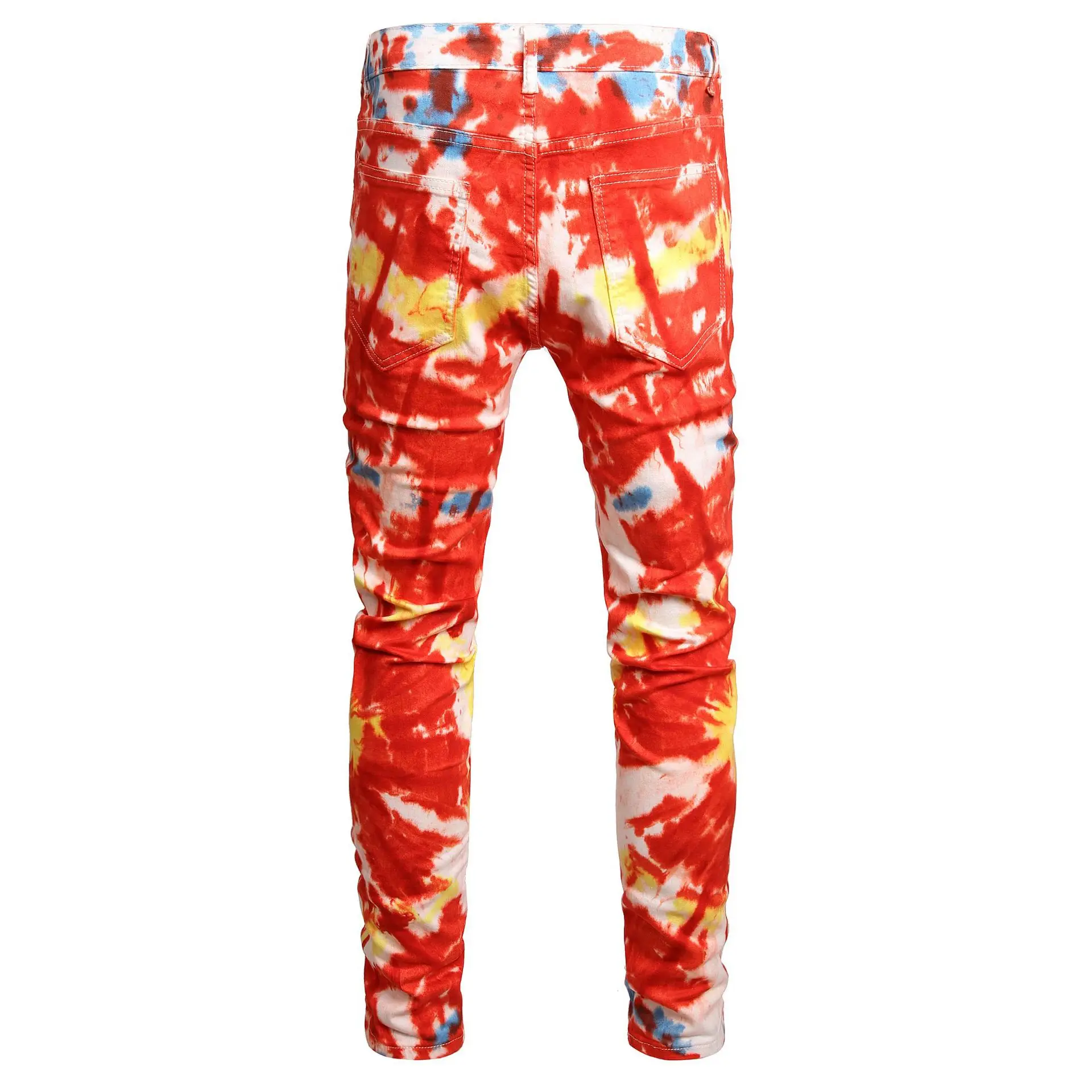 

New Men'S Fashion Oversized Slim Jeans Tie Tdy Pants Trousers Men Vintage Wash Full Length Denim Trousers Y2k Punk Long Trousers