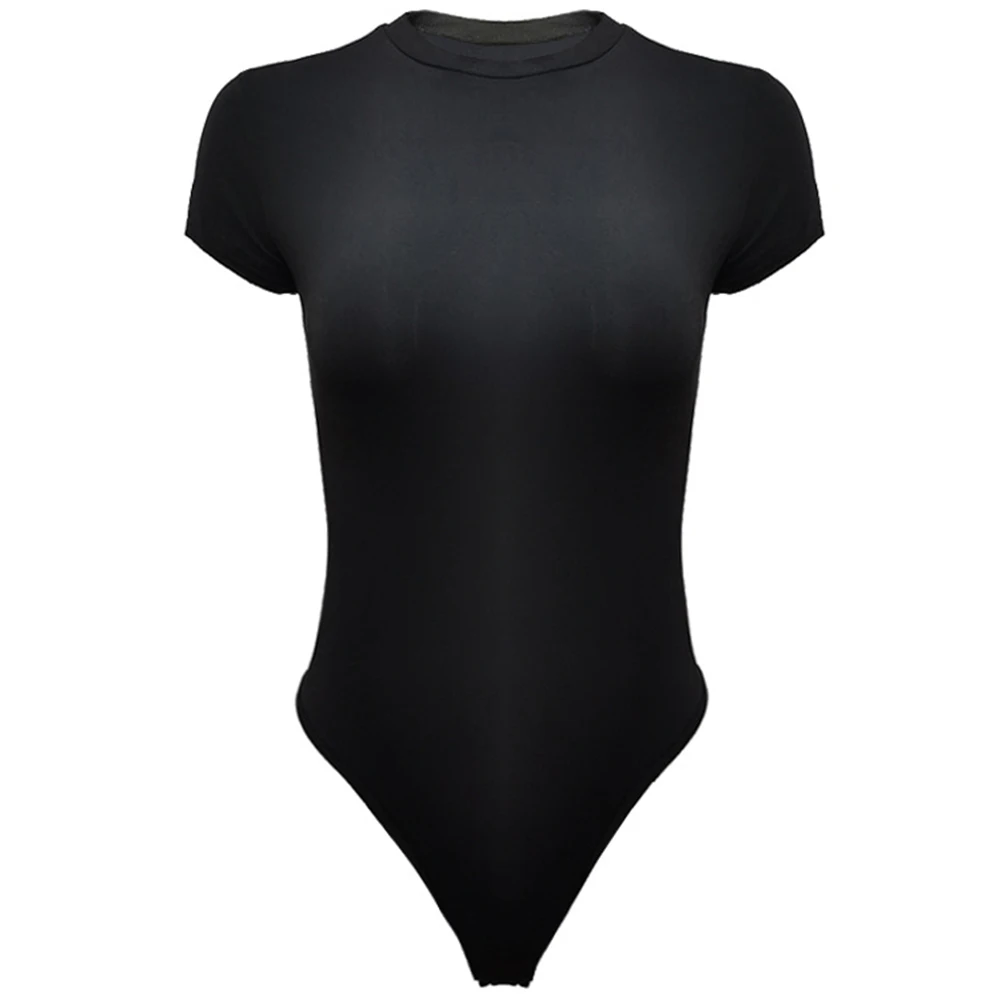 Bodysuit de cor sólida das mulheres para o verão umidade Wicking elástico macacão esportivo para praia