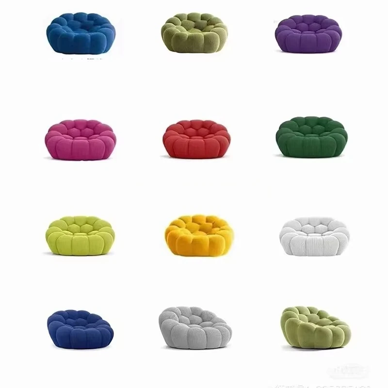 

Leisure Lounge Chair Couch Foam Bubble For Living Room Sofa Modern Fabric Upholstery Curved Bubble Sofa Set Chair Comfortable