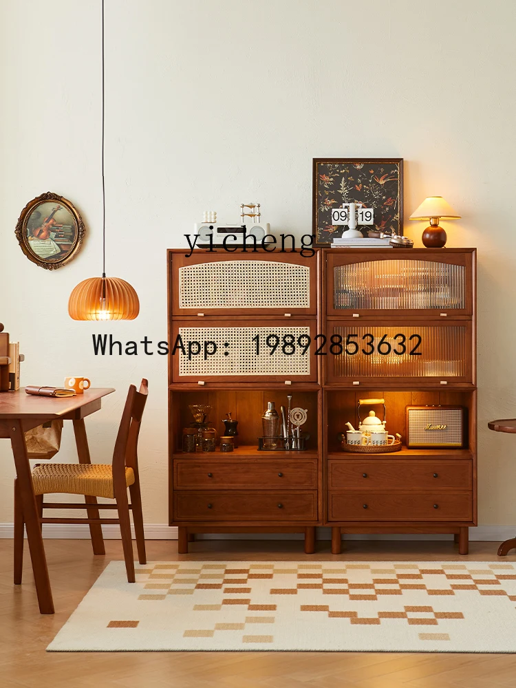 G1 Solid Wood Combined Bookcase Cabinet TV  Mid-Ancient Floor Storage