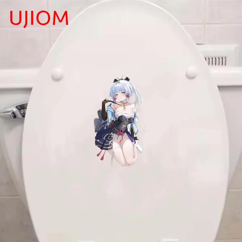 UJIOM Kamisato Ayaka Waifu Genshin Impact Wall Sticker Hot Selling Alluring Kneel Posture Decal Suitable For Cupboard Vestibulec