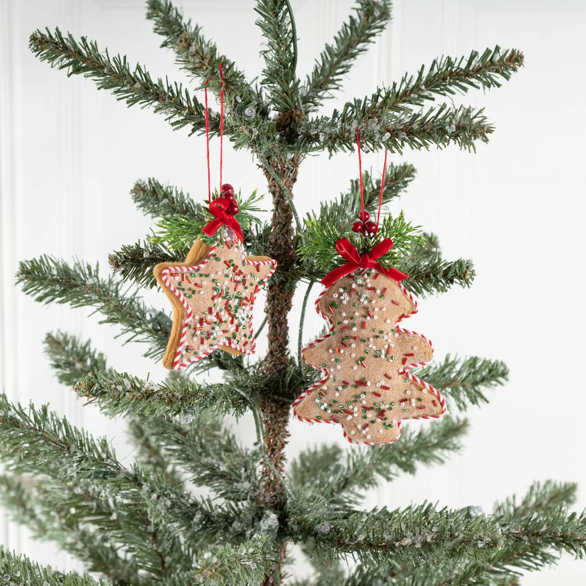 

New Christmas Tree Star Pendant Berry Pine Needle Decoration Christmas Tree Window Decoration Christmas Home Decoration